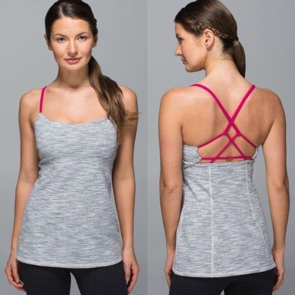 lululemon athletica Tops - Lululemon Gray Dancing Warrior Tank Top Size 4